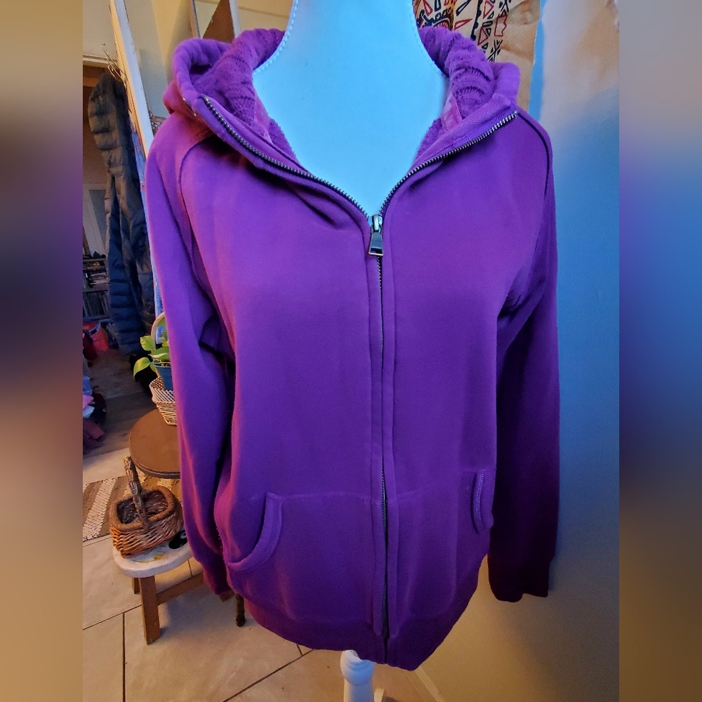 Vibrant Purple Zip-Up Hoodie